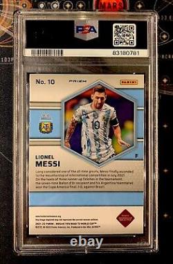 2021-22 Mosaic Fifa World Cup Lionel Messi Red Mosaic Psa 10