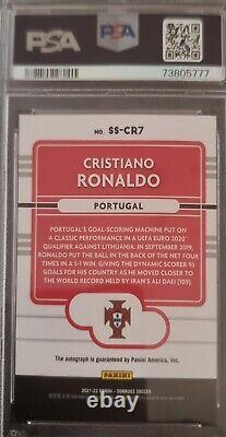 2021-22 Panini Donruss Road to Qatar Cristiano Ronaldo 06/15 PSA 9 / Auto 9
