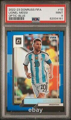 2022 Panini Donruss FIFA 10 Lionel Messi Optic-Blue /99 PSA 9 Argentina