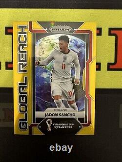 2022 Panini Prizm FIFA World Cup England Jadon Sancho Global Reach Gold /10