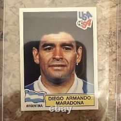 Diego maradona USA 94 World Cup panini sticker 242 green back Ex condition