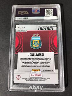 Lionel Messi PSA 7 Parallel 1 of 22081 Qatar 2022 #118 FIFA WORLD CUP