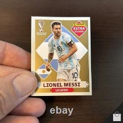 Messi Legends Gold Extra Sticker Panini 2022 FIFA World Cup WC Golden Card Mint