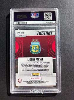 PSA 9 Lionel Messi Parallel 1 of 22081 Argentina Qatar 2022 #118 FIFA WORLD CUP
