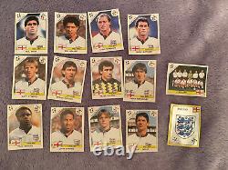 Panini Italia 90 FIFA World Cup 1990. 14 England Team Stickers Inc Foil Badge