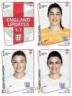 Panini Women's World Cup France 2019 ENGLAND UPDATE STICKER SET SEALED Rookies