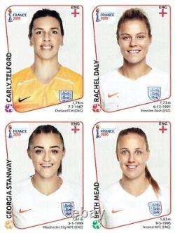 Panini Women's World Cup France 2019 ENGLAND UPDATE STICKER SET SEALED Rookies