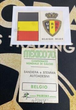Panini World Cup Mexico 70 1970 Belgium Badge Emblem Flag Italian Green Version